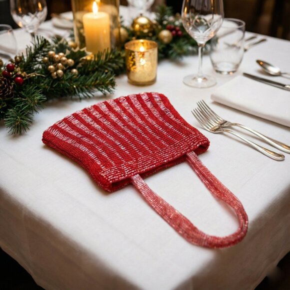 Vintage BCBG MaxAzria Beaded Red Mini Bag - Picture 4 of 12